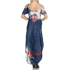 Personalized Sydney Roosters Rugby Summer Maxi Dress Rooster Mascot - Sporty Splash Art Style