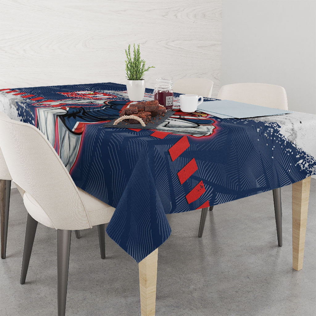 Personalized Sydney Roosters Rugby Tablecloth Rooster Mascot - Sporty Splash Art Style