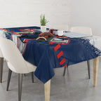 Personalized Sydney Roosters Rugby Tablecloth Rooster Mascot - Sporty Splash Art Style