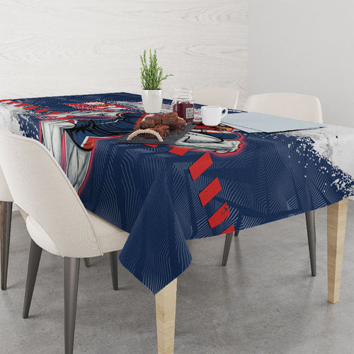 Personalized Sydney Roosters Rugby Tablecloth Rooster Mascot - Sporty Splash Art Style