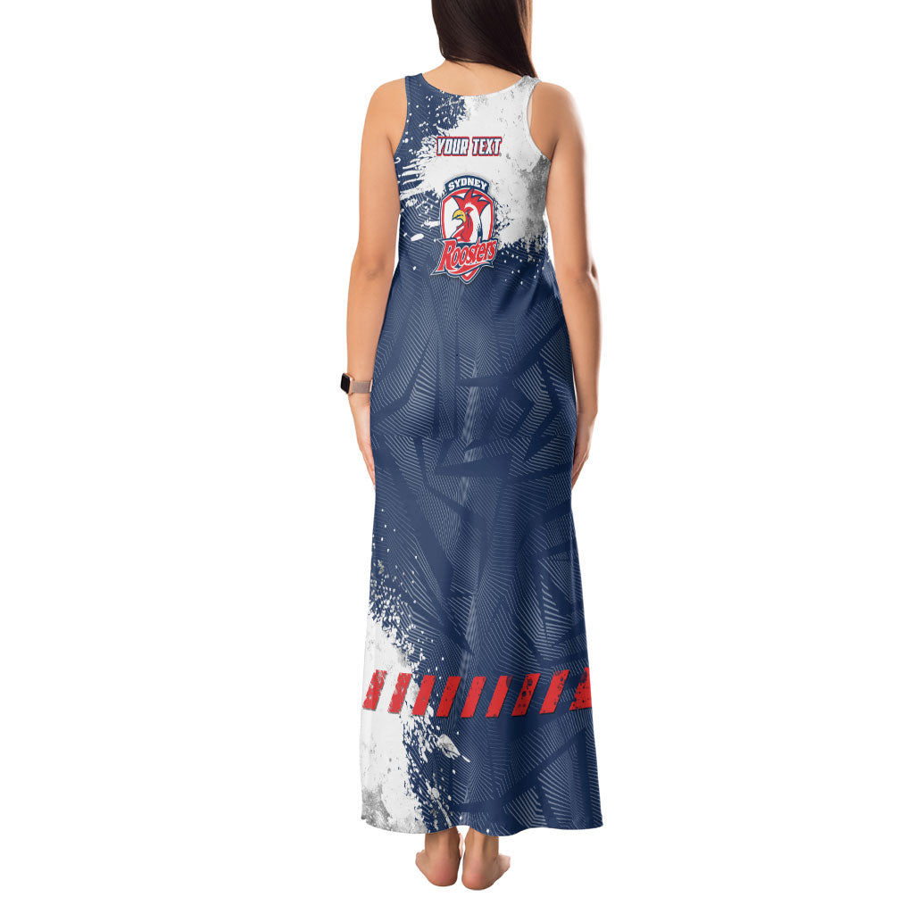 Personalized Sydney Roosters Rugby Tank Maxi Dress Rooster Mascot - Sporty Splash Art Style