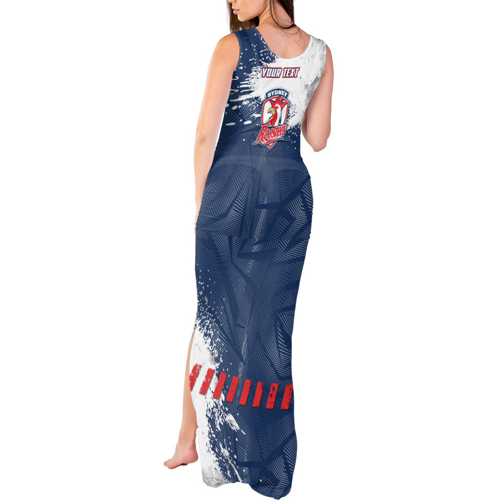 Personalized Sydney Roosters Rugby Tank Maxi Dress Rooster Mascot - Sporty Splash Art Style