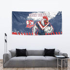 Personalized Sydney Roosters Rugby Tapestry Rooster Mascot - Sporty Splash Art Style