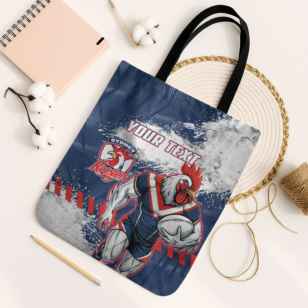 Personalized Sydney Roosters Rugby Tote Bag Rooster Mascot - Sporty Splash Art Style