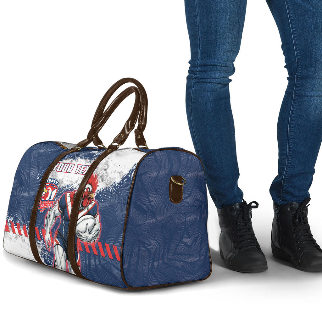 Personalized Sydney Roosters Rugby Travel Bag Rooster Mascot - Sporty Splash Art Style