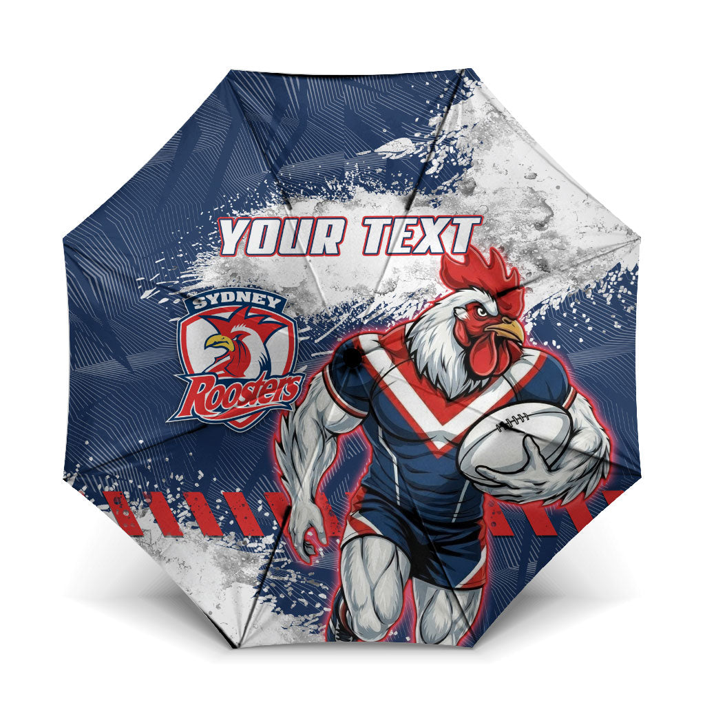 Personalized Sydney Roosters Rugby Umbrella Rooster Mascot - Sporty Splash Art Style