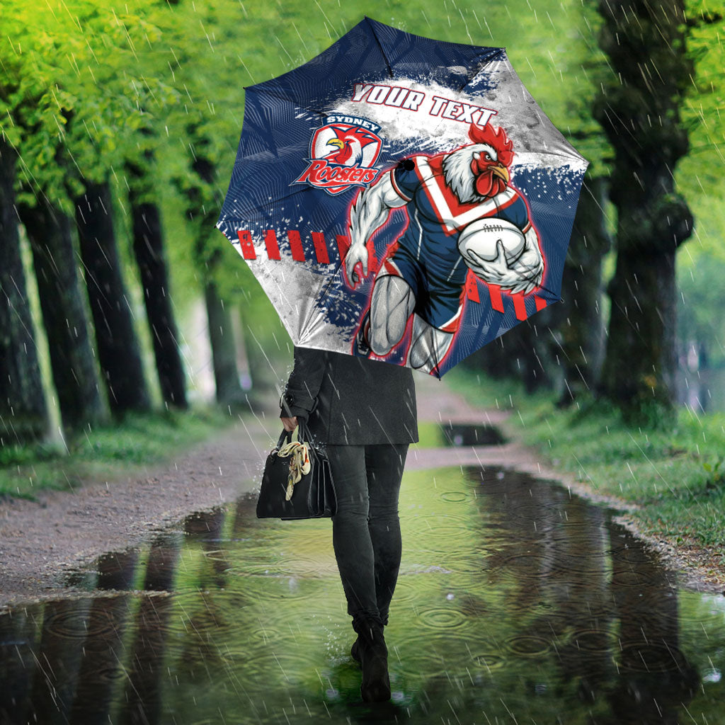 Personalized Sydney Roosters Rugby Umbrella Rooster Mascot - Sporty Splash Art Style