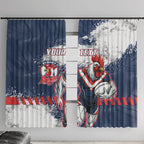 Personalized Sydney Roosters Rugby Window Curtain Rooster Mascot - Sporty Splash Art Style