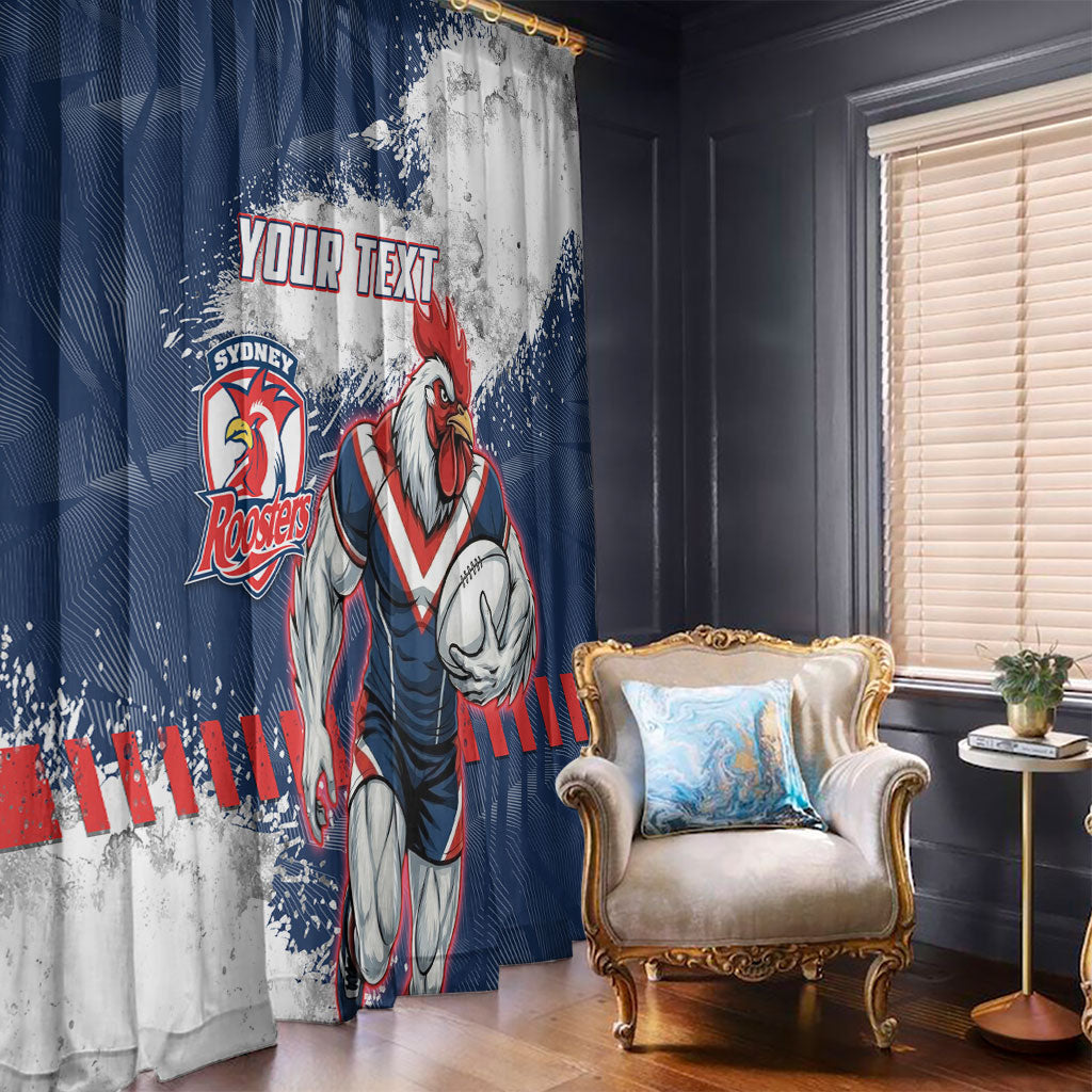 Personalized Sydney Roosters Rugby Window Curtain Rooster Mascot - Sporty Splash Art Style