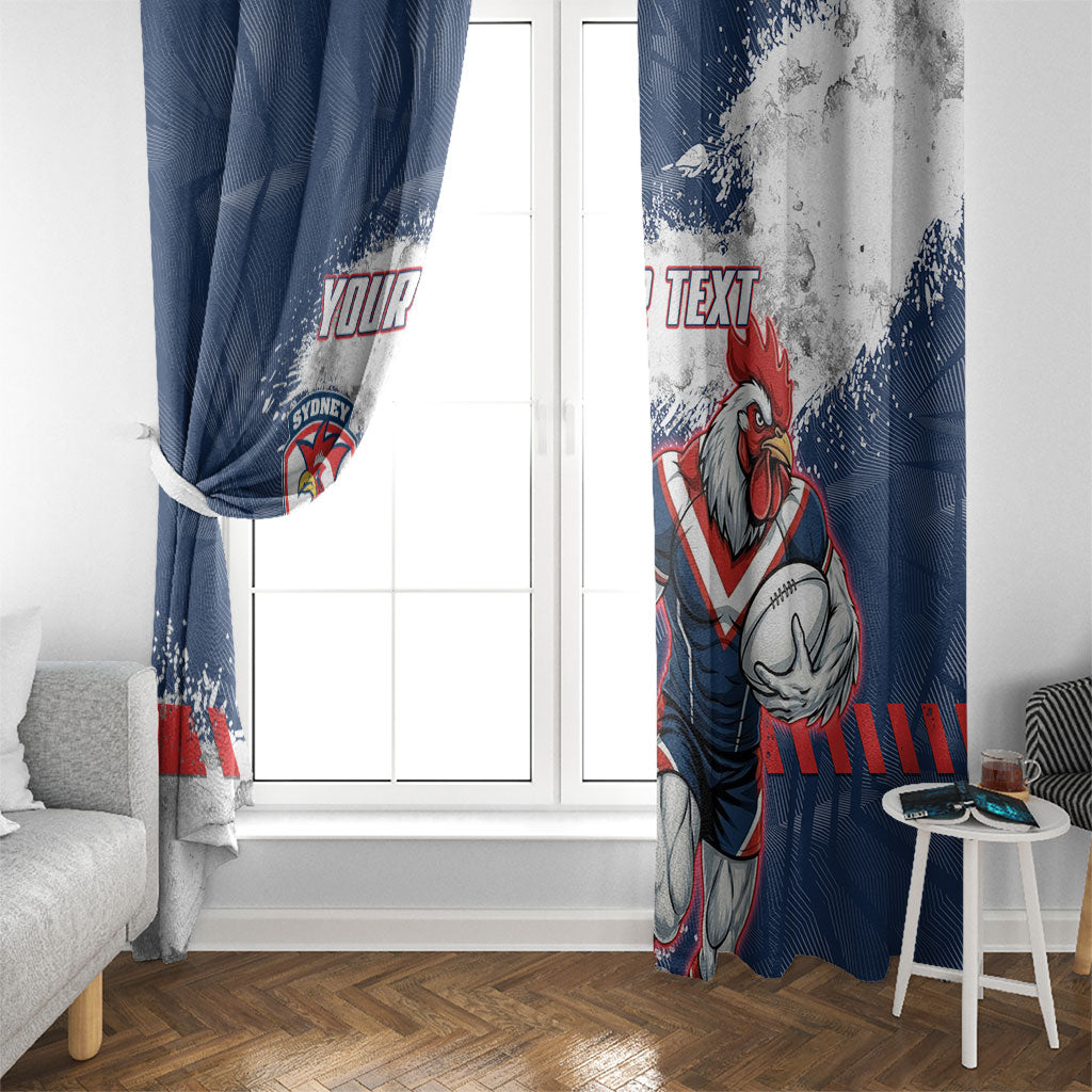 Personalized Sydney Roosters Rugby Window Curtain Rooster Mascot - Sporty Splash Art Style