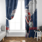 Personalized Sydney Roosters Rugby Window Curtain Rooster Mascot - Sporty Splash Art Style