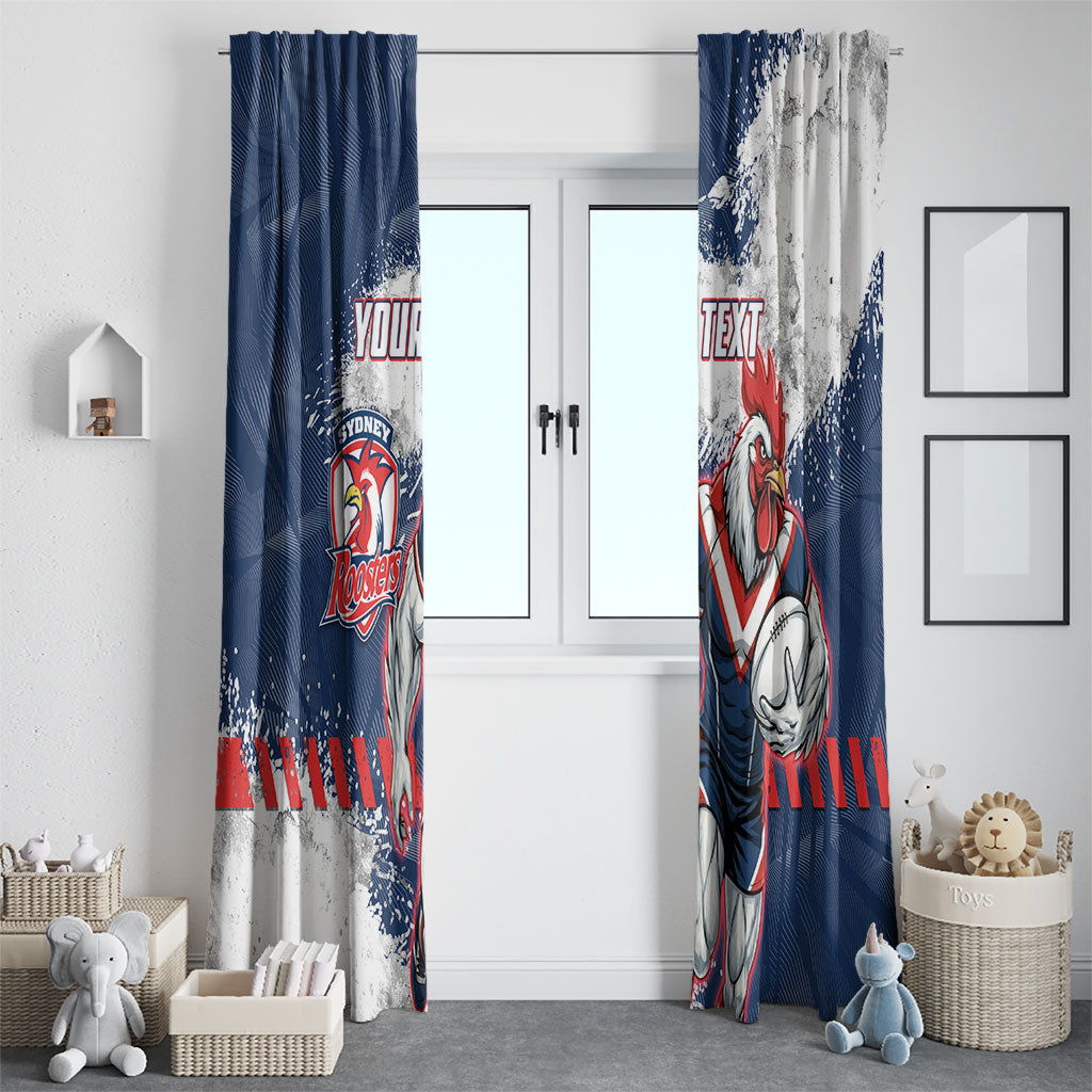 Personalized Sydney Roosters Rugby Window Curtain Rooster Mascot - Sporty Splash Art Style