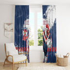 Personalized Sydney Roosters Rugby Window Curtain Rooster Mascot - Sporty Splash Art Style