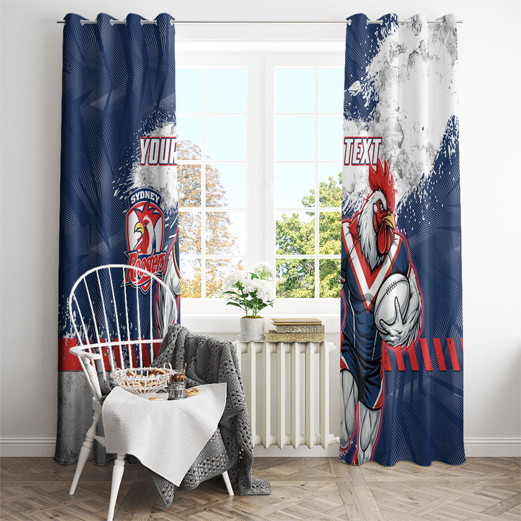Personalized Sydney Roosters Rugby Window Curtain Rooster Mascot - Sporty Splash Art Style