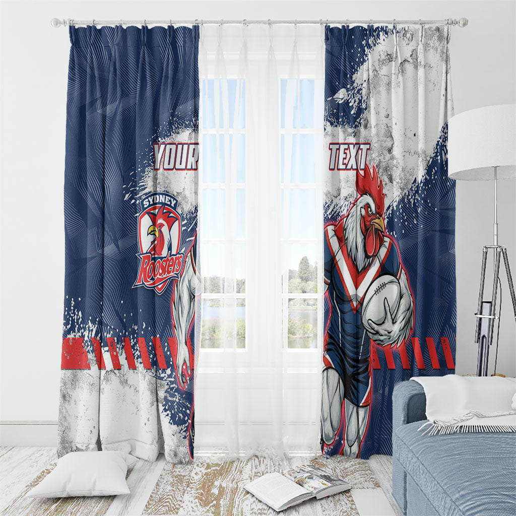 Personalized Sydney Roosters Rugby Window Curtain Rooster Mascot - Sporty Splash Art Style
