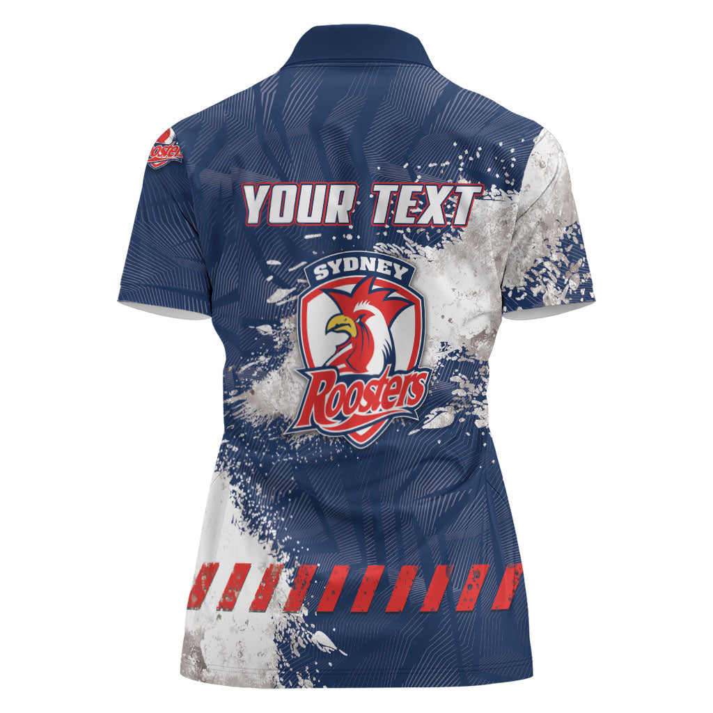 Personalized Sydney Roosters Rugby Women Polo Shirt Rooster Mascot - Sporty Splash Art Style