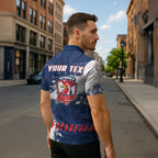 Personalized Sydney Roosters Rugby Zipper Polo Shirt Rooster Mascot - Sporty Splash Art Style