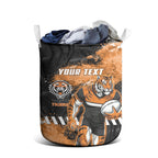 Personalized Wests Tigers Rugby Laundry Basket Tiger Mascot - Sporty Splash Art Style