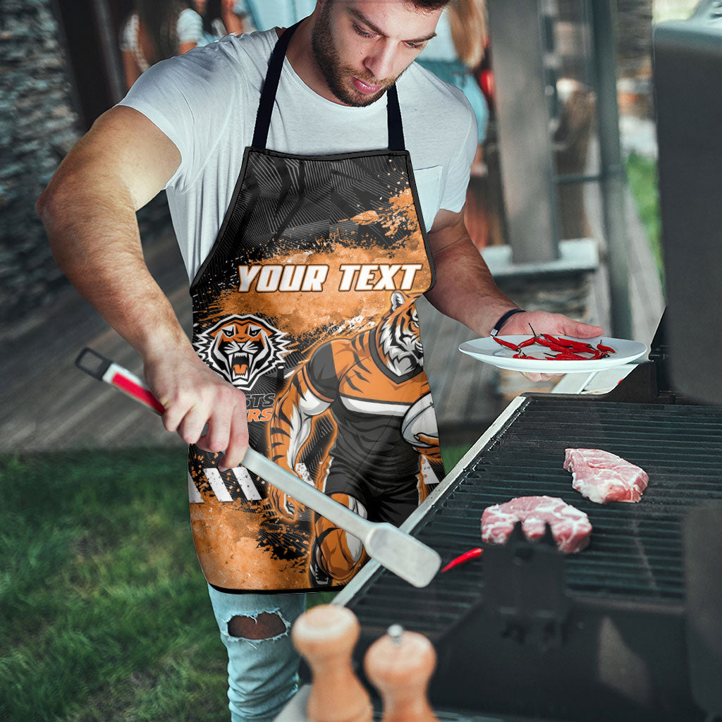 Personalized Wests Tigers Rugby Apron Tiger Mascot - Sporty Splash Art Style