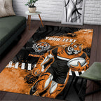 Personalized Wests Tigers Rugby Area Rug Tiger Mascot - Sporty Splash Art Style