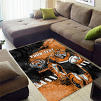 Personalized Wests Tigers Rugby Area Rug Tiger Mascot - Sporty Splash Art Style