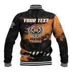 Personalized Wests Tigers Rugby Baseball Jacket Tiger Mascot - Sporty Splash Art Style