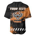 Personalized Wests Tigers Rugby Baseball Jersey Tiger Mascot - Sporty Splash Art Style
