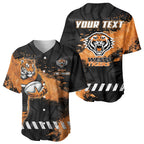 Personalized Wests Tigers Rugby Baseball Jersey Tiger Mascot - Sporty Splash Art Style