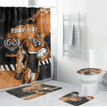 Personalized Wests Tigers Rugby Bathroom Set Tiger Mascot - Sporty Splash Art Style