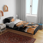 Personalized Wests Tigers Rugby Bedding Set Tiger Mascot - Sporty Splash Art Style