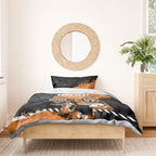 Personalized Wests Tigers Rugby Bedding Set Tiger Mascot - Sporty Splash Art Style