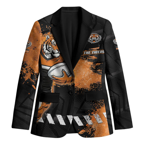 Personalized Wests Tigers Rugby Blazer Tiger Mascot - Sporty Splash Art Style