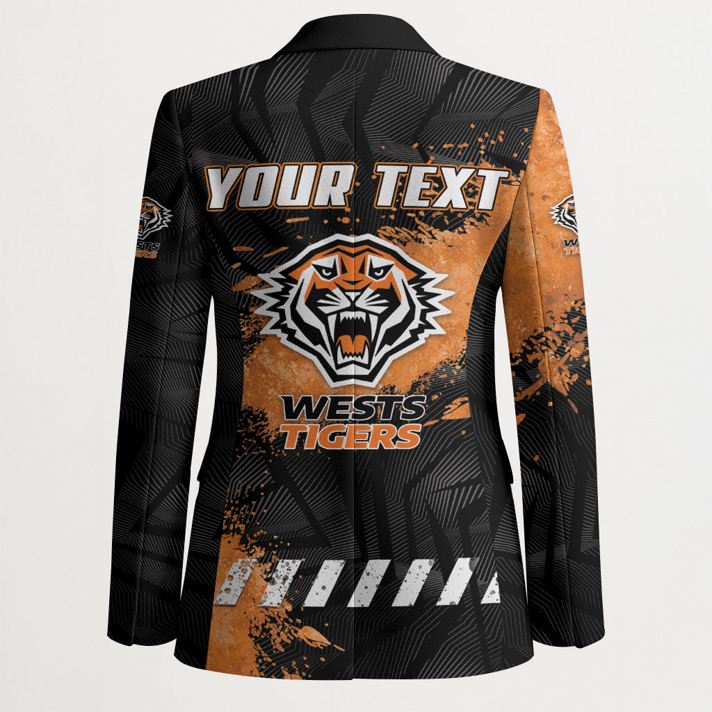 Personalized Wests Tigers Rugby Blazer Tiger Mascot - Sporty Splash Art Style