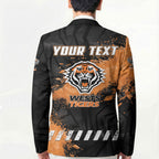 Personalized Wests Tigers Rugby Blazer Tiger Mascot - Sporty Splash Art Style