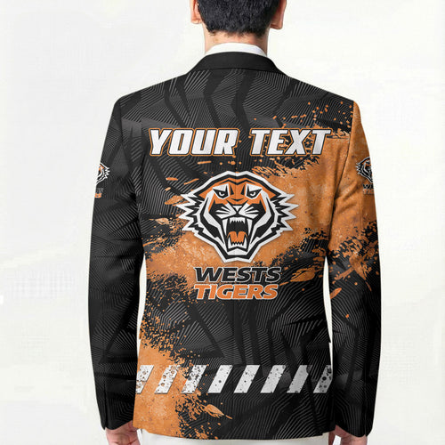 Personalized Wests Tigers Rugby Blazer Tiger Mascot - Sporty Splash Art Style