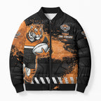 Personalized Wests Tigers Rugby Bomber Puffer Jacket Tiger Mascot - Sporty Splash Art Style