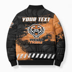 Personalized Wests Tigers Rugby Bomber Puffer Jacket Tiger Mascot - Sporty Splash Art Style