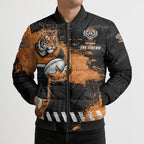 Personalized Wests Tigers Rugby Bomber Puffer Jacket Tiger Mascot - Sporty Splash Art Style