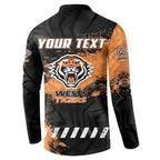 Personalized Wests Tigers Rugby Button Sweatshirt Tiger Mascot - Sporty Splash Art Style
