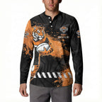 Personalized Wests Tigers Rugby Button Sweatshirt Tiger Mascot - Sporty Splash Art Style