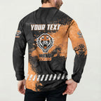 Personalized Wests Tigers Rugby Button Sweatshirt Tiger Mascot - Sporty Splash Art Style