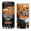 Personalized Wests Tigers Rugby 4 in 1 Can Cooler Tumbler Tiger Mascot - Sporty Splash Art Style