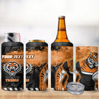 Personalized Wests Tigers Rugby 4 in 1 Can Cooler Tumbler Tiger Mascot - Sporty Splash Art Style