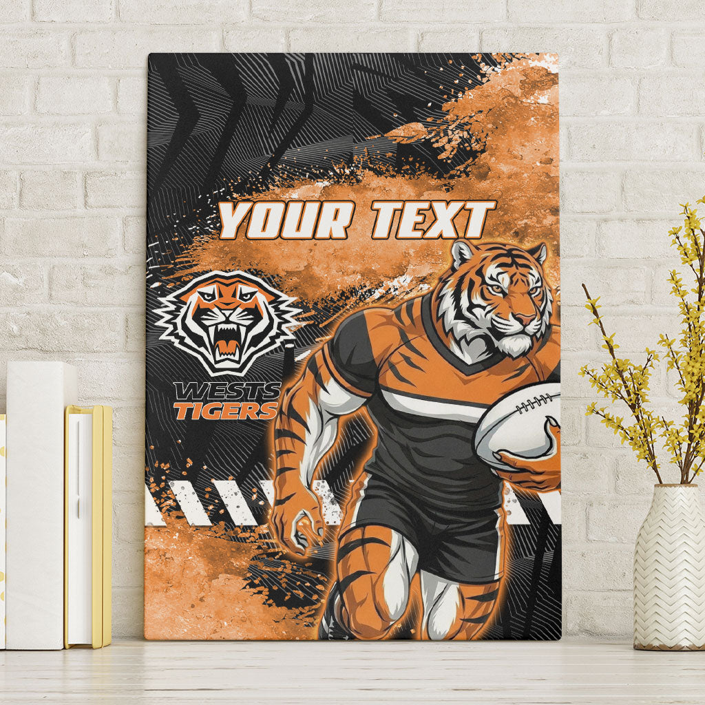 Personalized Wests Tigers Rugby Canvas Wall Art Tiger Mascot - Sporty Splash Art Style