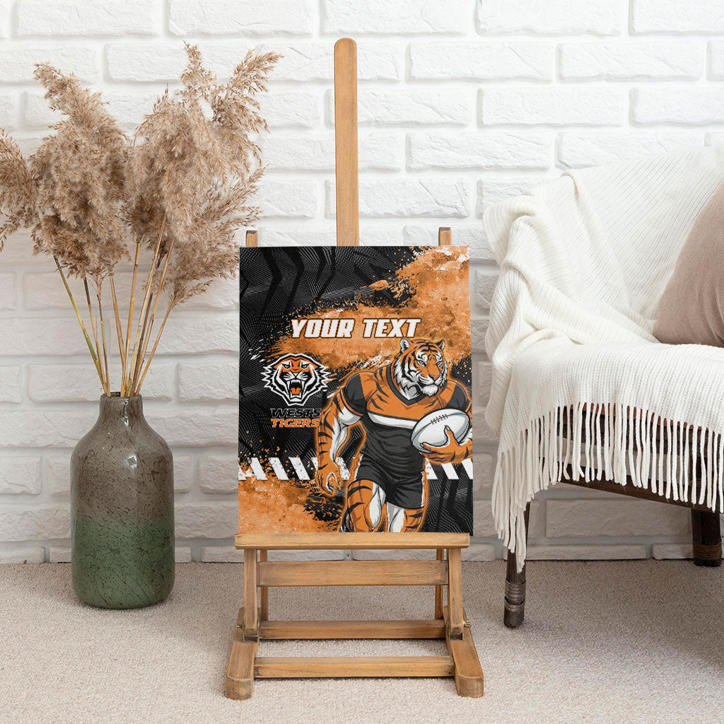Personalized Wests Tigers Rugby Canvas Wall Art Tiger Mascot - Sporty Splash Art Style
