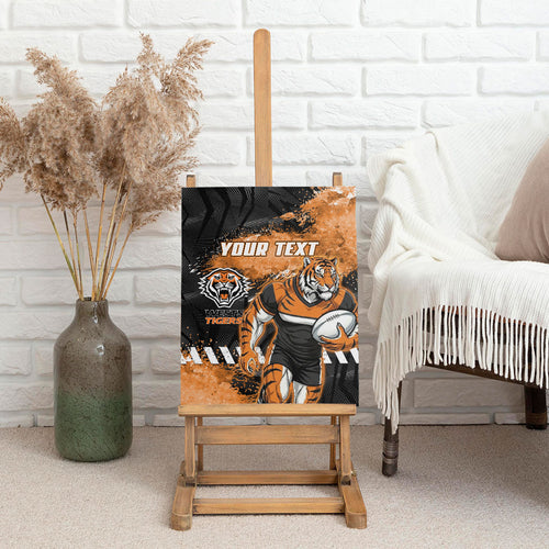 Personalized Wests Tigers Rugby Canvas Wall Art Tiger Mascot - Sporty Splash Art Style
