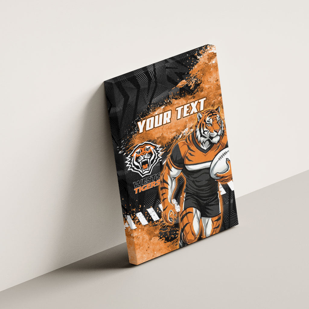 Personalized Wests Tigers Rugby Canvas Wall Art Tiger Mascot - Sporty Splash Art Style