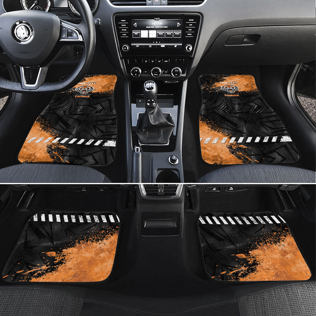 Personalized Wests Tigers Rugby Car Mats Tiger Mascot - Sporty Splash Art Style