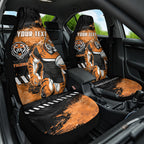 Personalized Wests Tigers Rugby Car Seat Cover Tiger Mascot - Sporty Splash Art Style