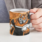 Personalized Wests Tigers Rugby Ceramic Mug Tiger Mascot - Sporty Splash Art Style